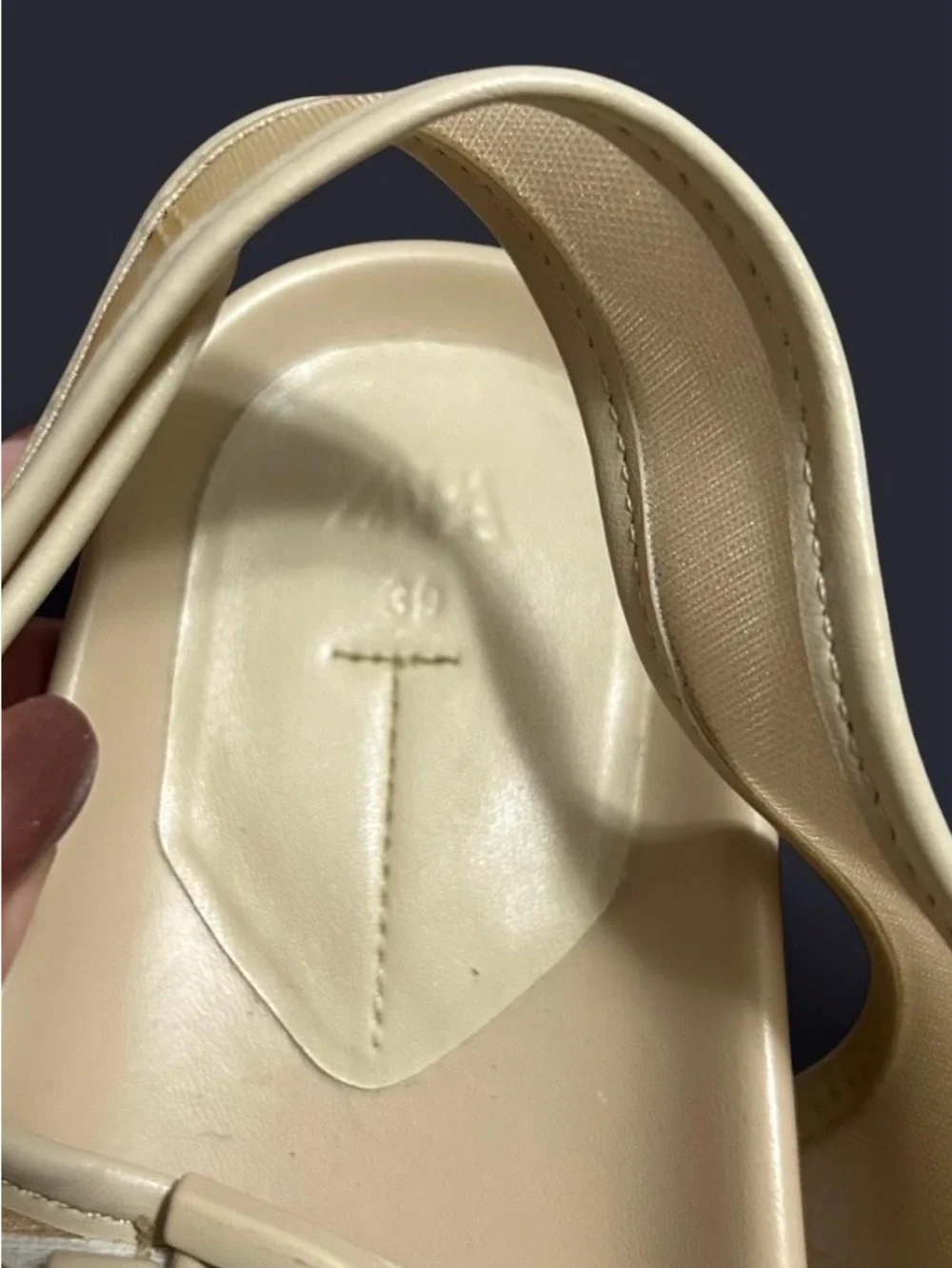 Zara Mesh Beige Buckle Sandals - Picture 2 of 6
